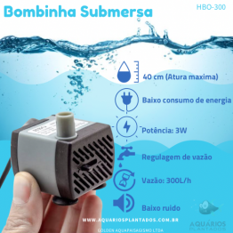 Bomba Submersa Mini Hbo 300 + 3m de mangueira