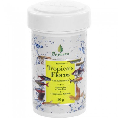 Ração Poytara Tropicais Flocos 10g